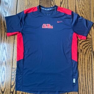 Nike Navy and Red Athletic Ole Miss T-Shirt